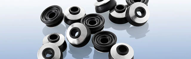 Glockendichtungen aus schwarzem EPDM mit Edelstahlscheibe